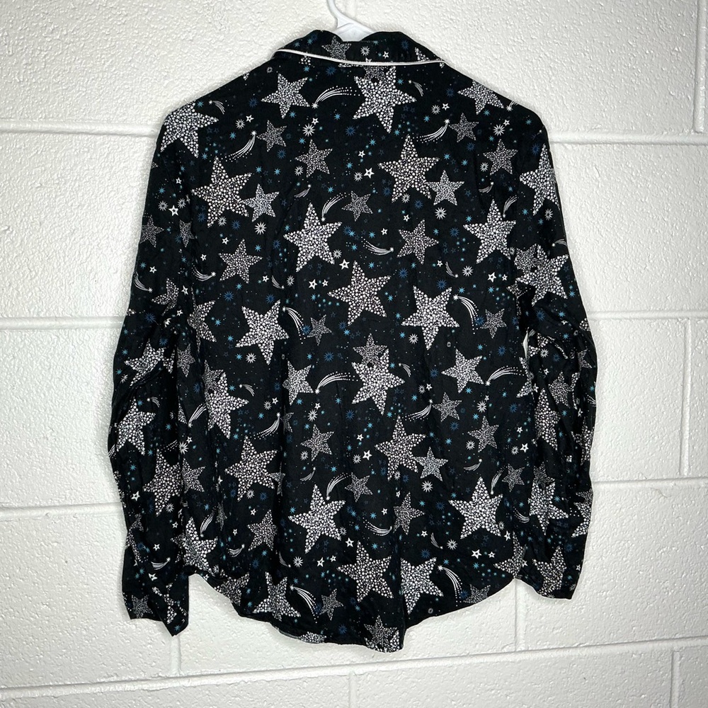 < Victoria's Secret Black and White Celestial Starry Pajama Top > - Picture 4 of 4